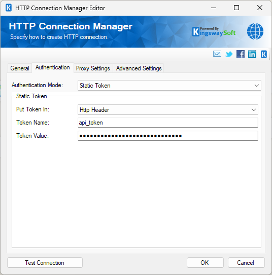 HTTP Connection Manager - Auth - Static Token